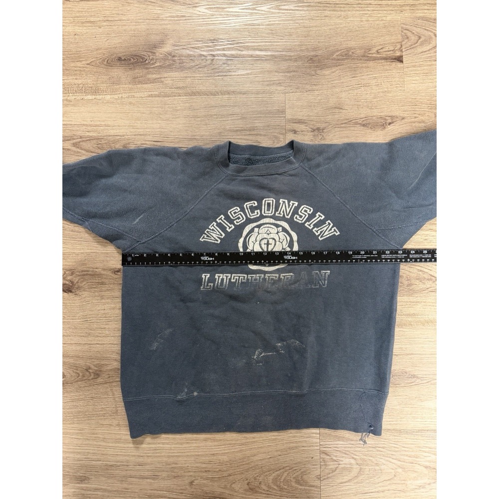 1950's 60's Flock print Sweat Dark Faded Navy 23x24